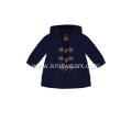 Baby's Knitted Horn Button Lined Cable Cardigan Hoodie